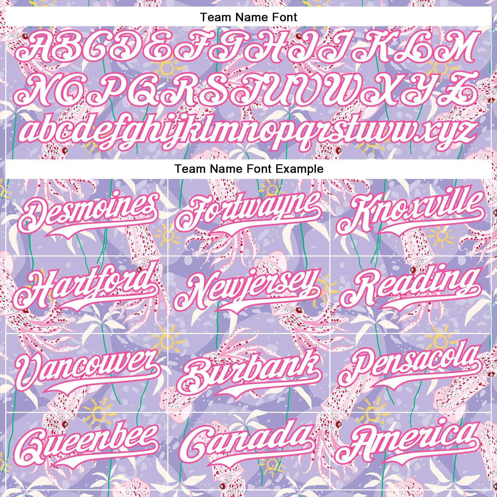 Custom Light Purple White-Pink 3D Hawaii Beach Tropical Octopus Authentic Baseball Jersey view 4