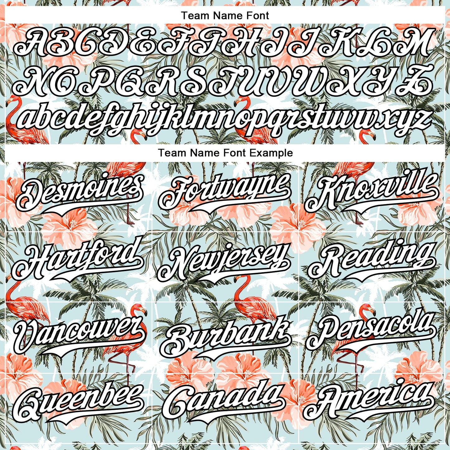 Custom Shadow Blue White-Black 3D Hawaii Tropical Palm Tree Flamingo Authentic Baseball Jersey view 4