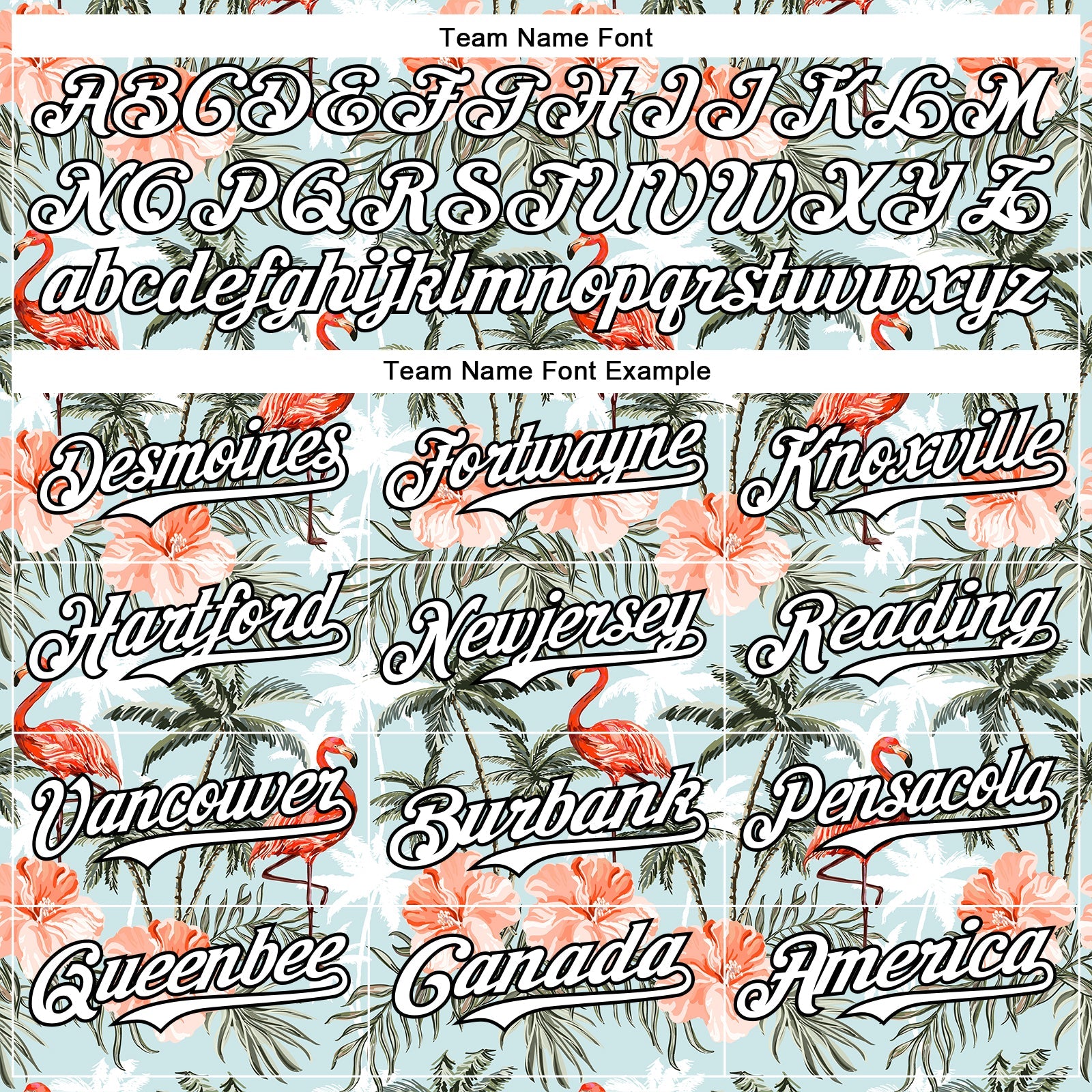 Custom Shadow Blue White-Black 3D Hawaii Tropical Palm Tree Flamingo Authentic Baseball Jersey view 4