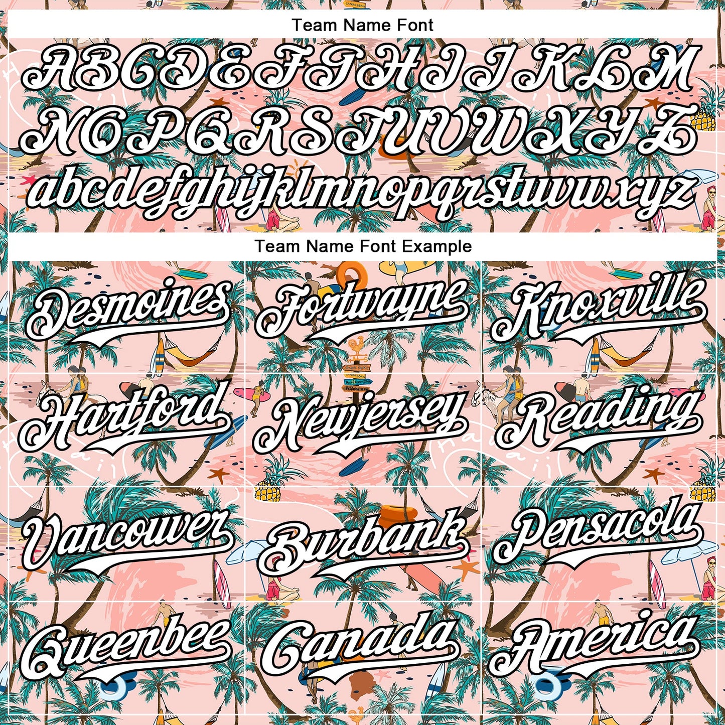 Custom Medium Pink White-Black 3D Hawaii Beach Tropical Palm Tree Surfing Authentic Baseball Jersey view 4