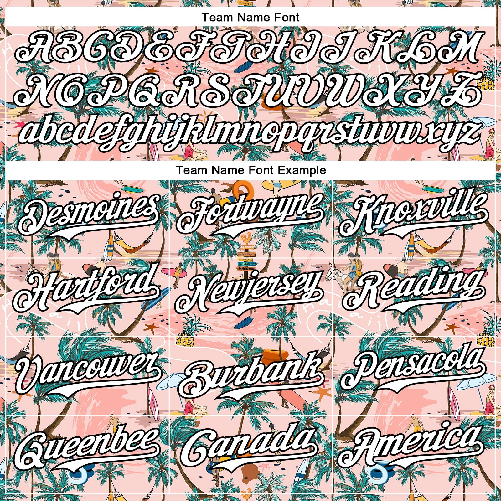 Custom Medium Pink White-Black 3D Hawaii Beach Tropical Palm Tree Surfing Authentic Baseball Jersey view 4