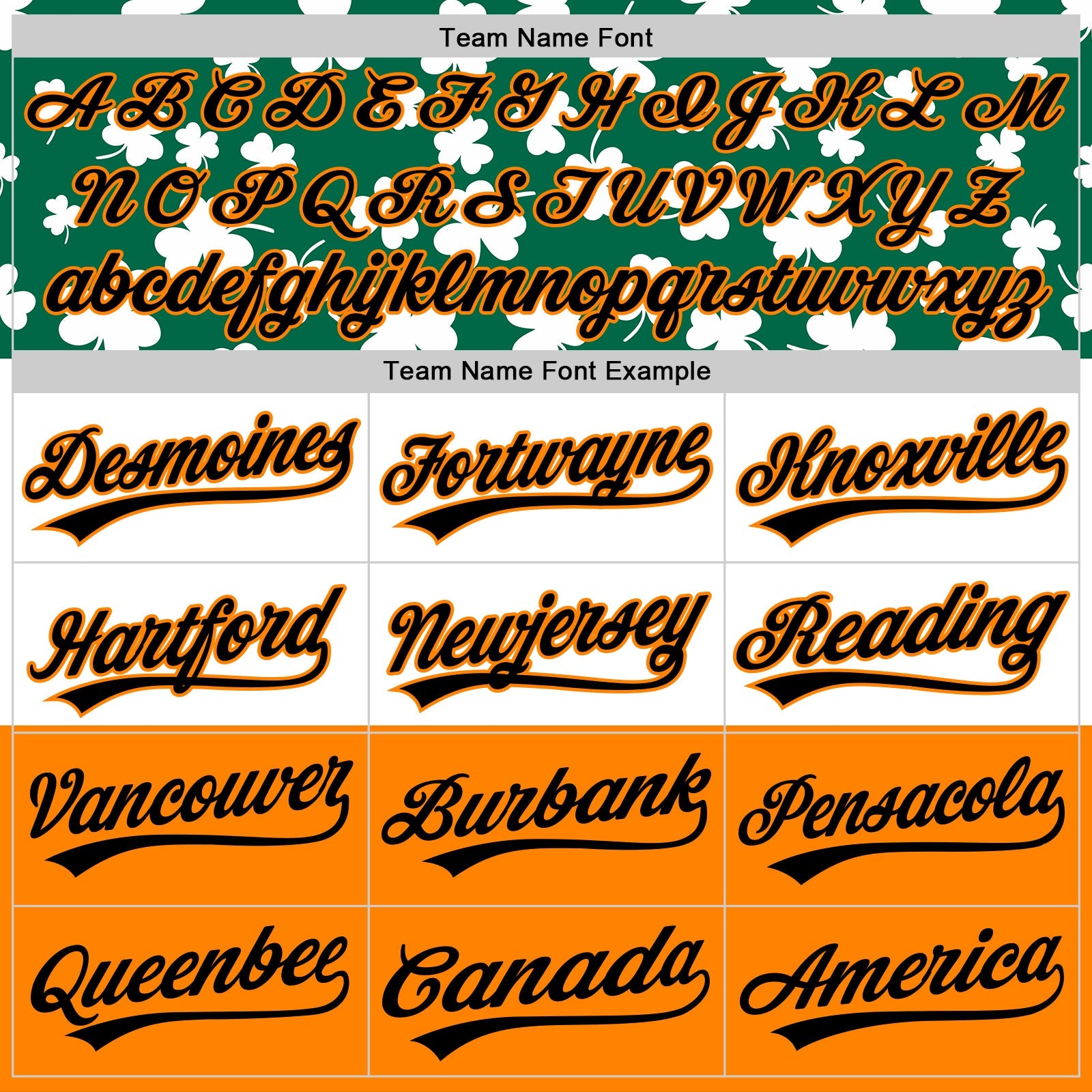 Custom Kelly Green Black-Bay Orange 3D St. Patrick's Day Shamrock Authentic Baseball Jersey view 4