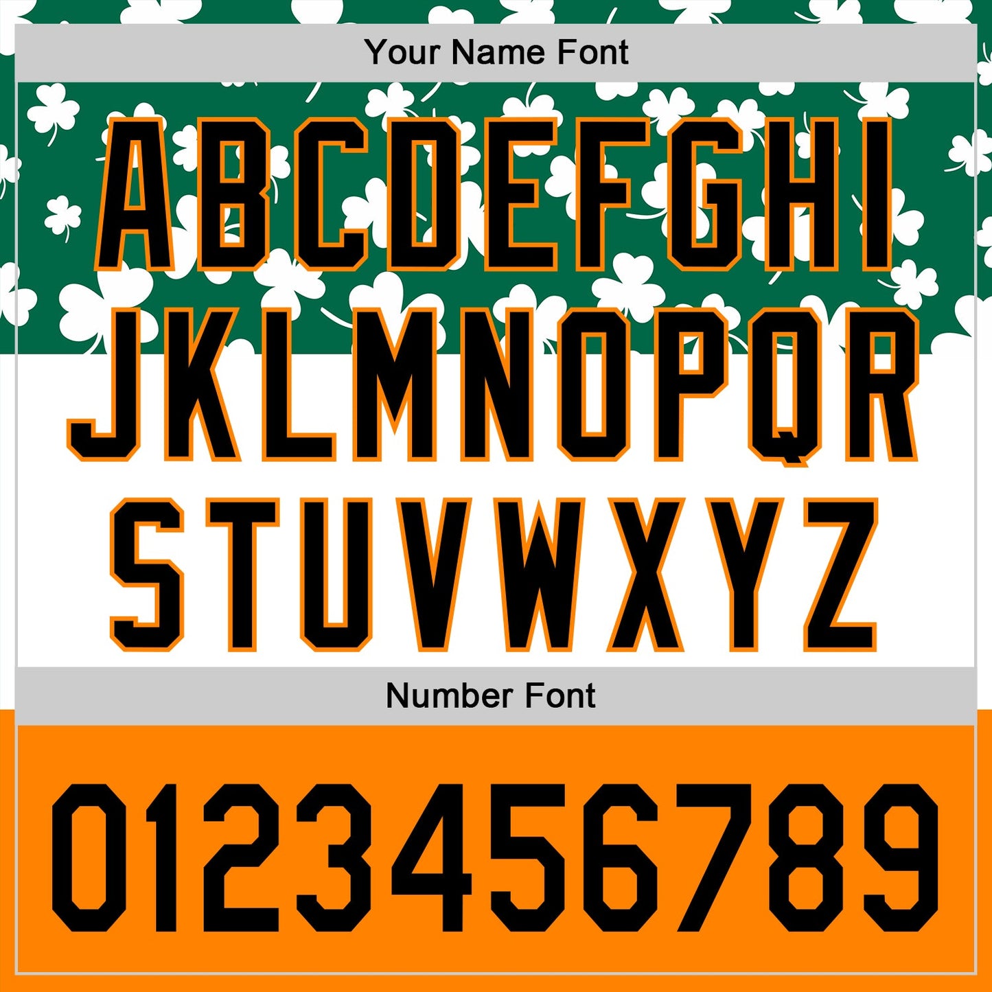 Custom Kelly Green Black-Bay Orange 3D St. Patrick's Day Shamrock Authentic Baseball Jersey view 5