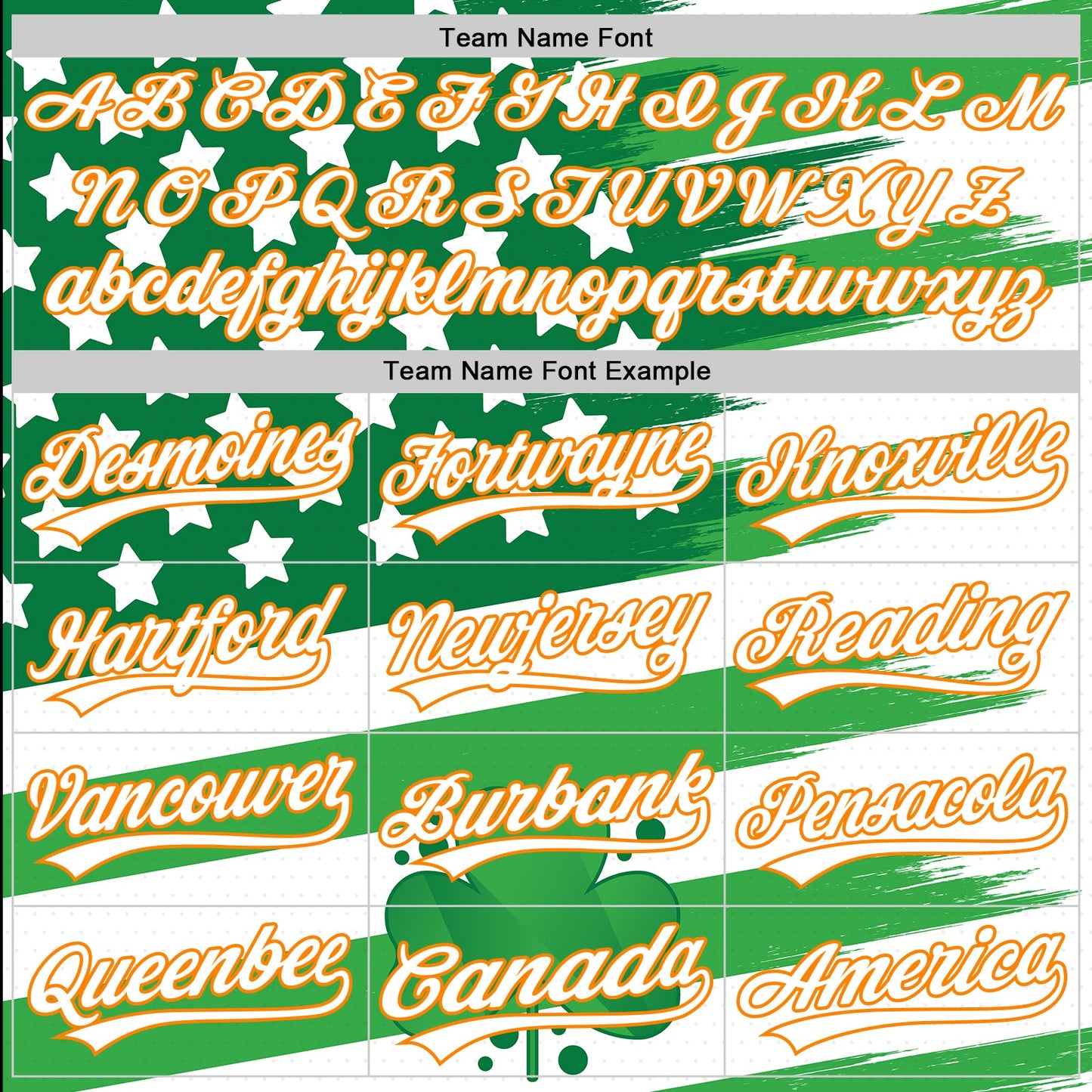 Custom White Bay Orange-Green 3D St. Patrick's Day Shamrock Authentic Baseball Jersey view 4