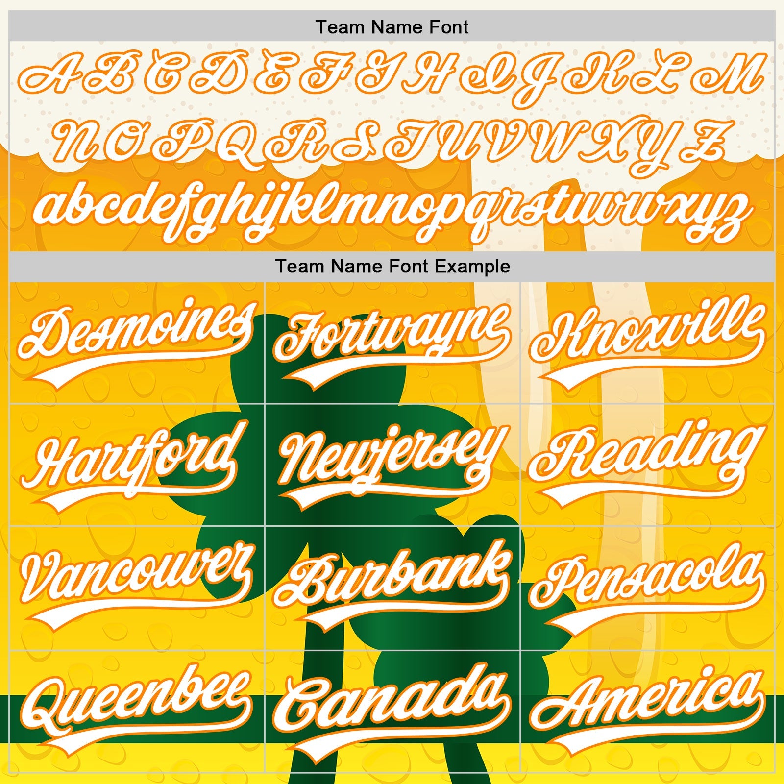 Custom White Bay Orange-Green 3D St. Patrick's Day Shamrock Beer Authentic Baseball Jersey view 4