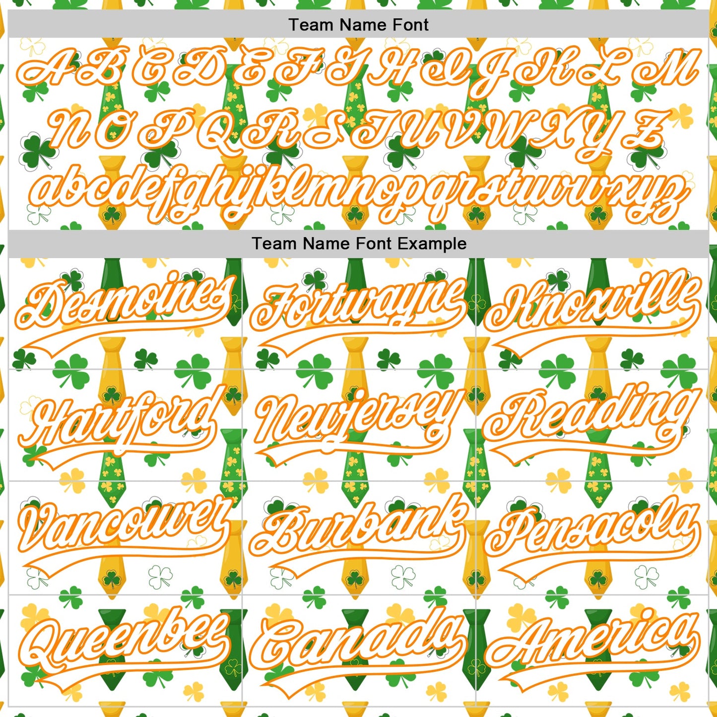 Custom White Bay Orange-Green 3D St. Patrick's Day Shamrock Authentic Baseball Jersey view 4