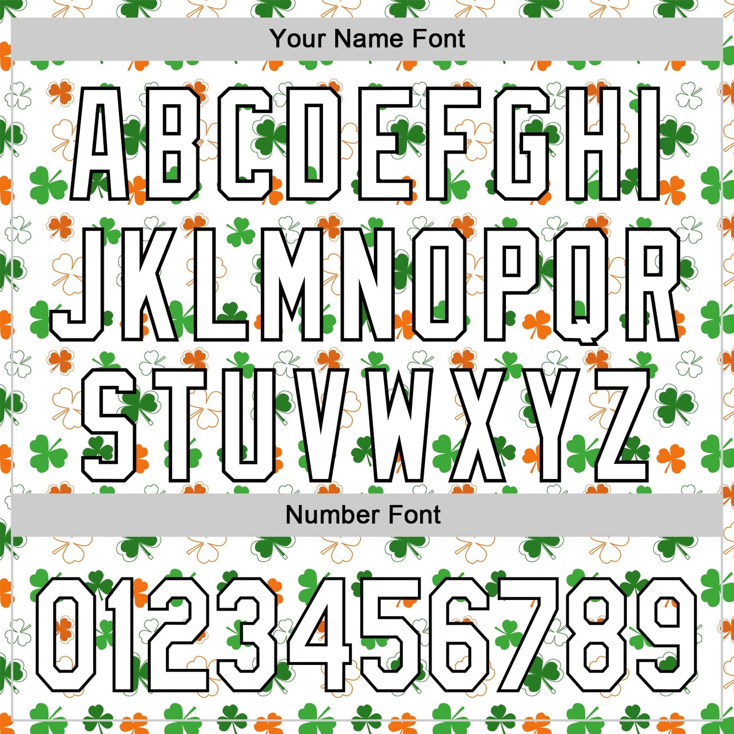 Custom White Black Green-Bay Orange 3D St. Patrick's Day Shamrock Authentic Baseball Jersey view 5