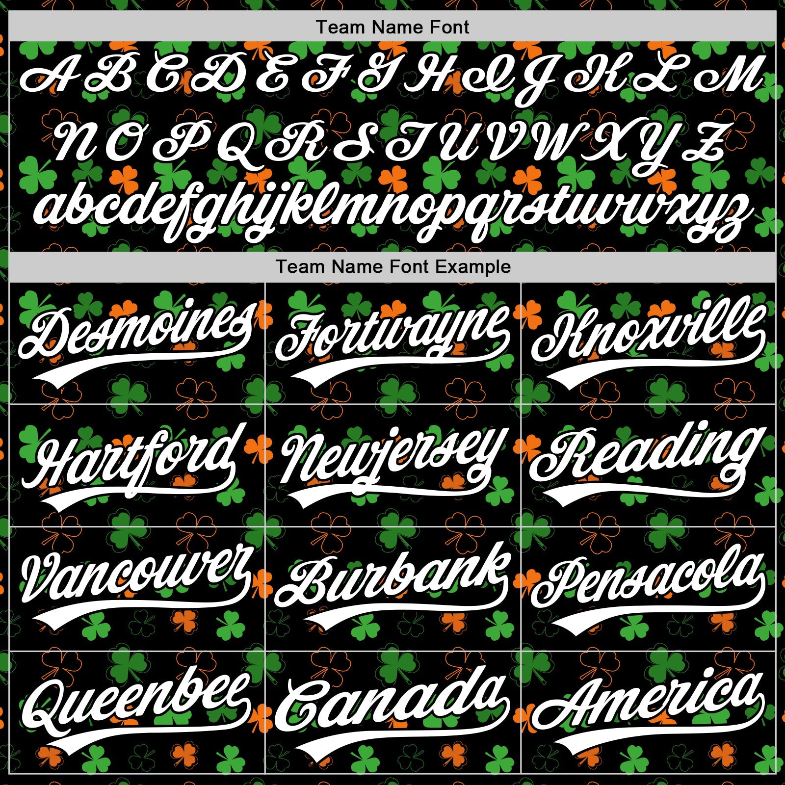 Custom Black Green-Bay Orange 3D St. Patrick's Day Shamrock Authentic Baseball Jersey view 4