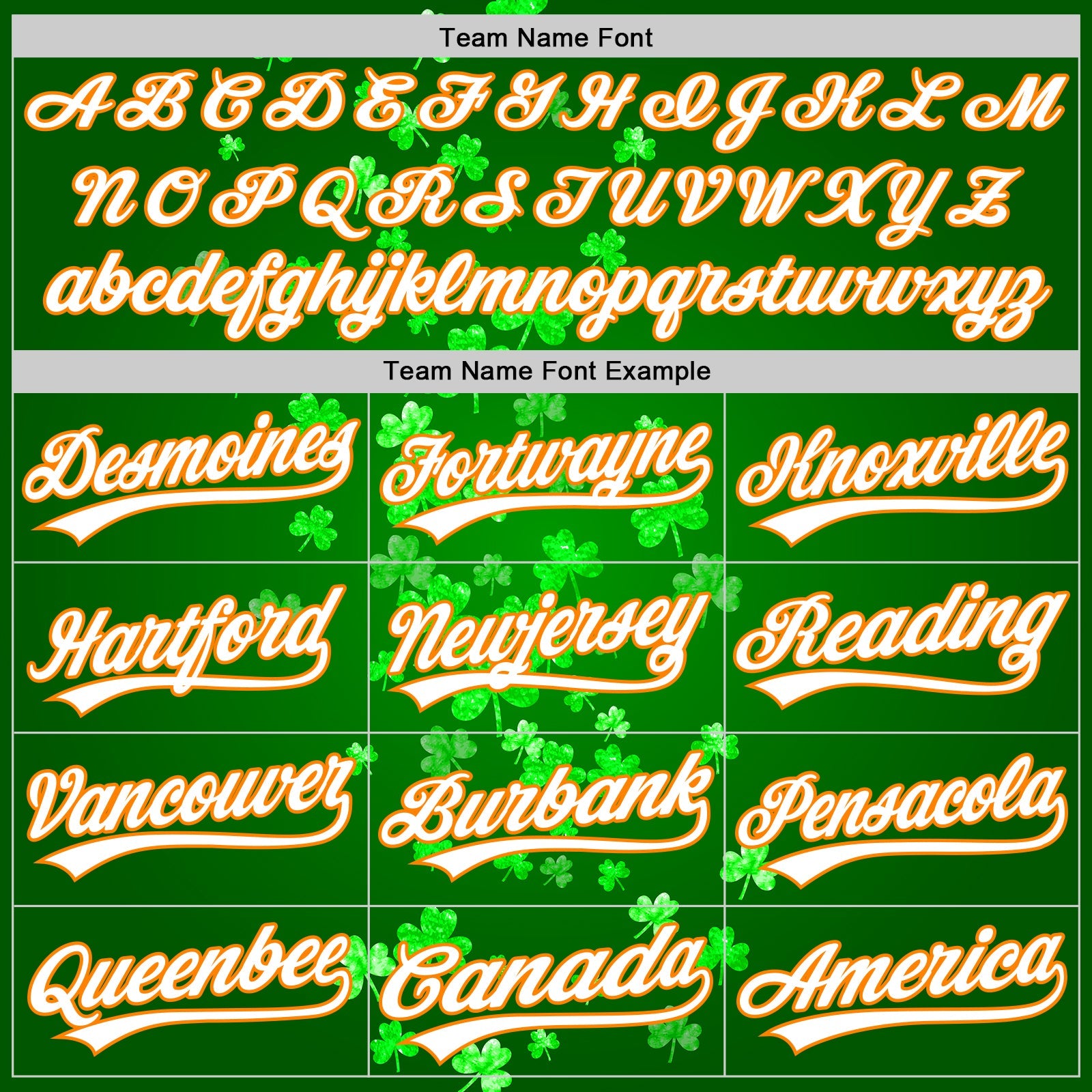 Custom Green White-Bay Orange 3D St. Patrick's Day Shamrock Authentic Baseball Jersey view 4