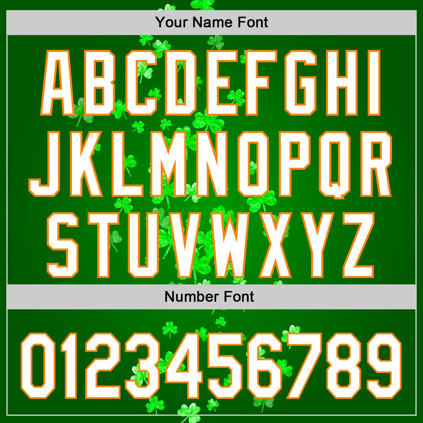 Custom Green White-Bay Orange 3D St. Patrick's Day Shamrock Authentic Baseball Jersey view 5