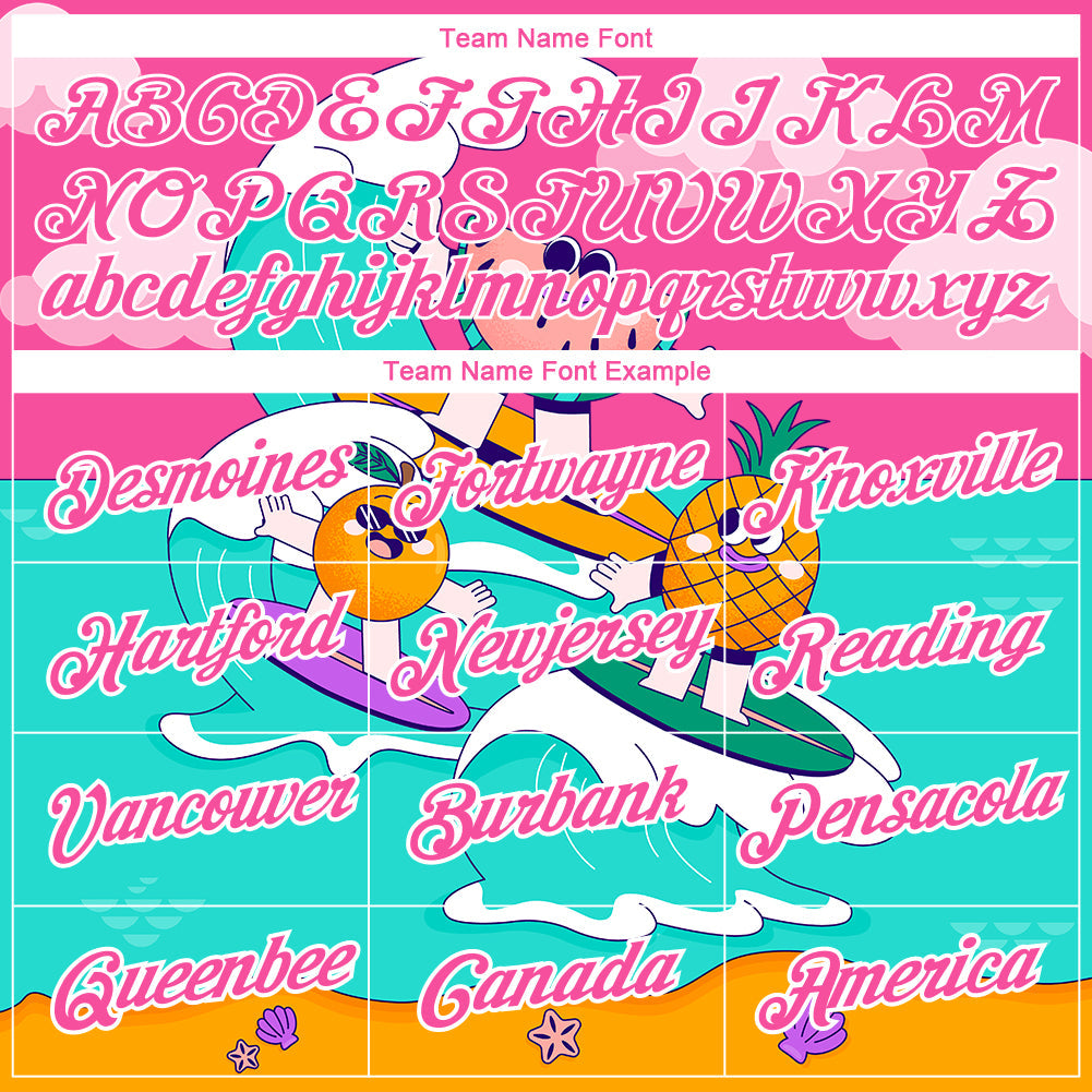 Custom Pink White 3D Pattern Design Extreme Sport Fruit Surfing Performance T-Shirt view 3