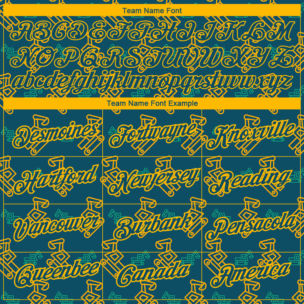 Custom Midnight Green Gold 3D Pattern Design Machine Excavator Labor Day Performance T-Shirt view 3