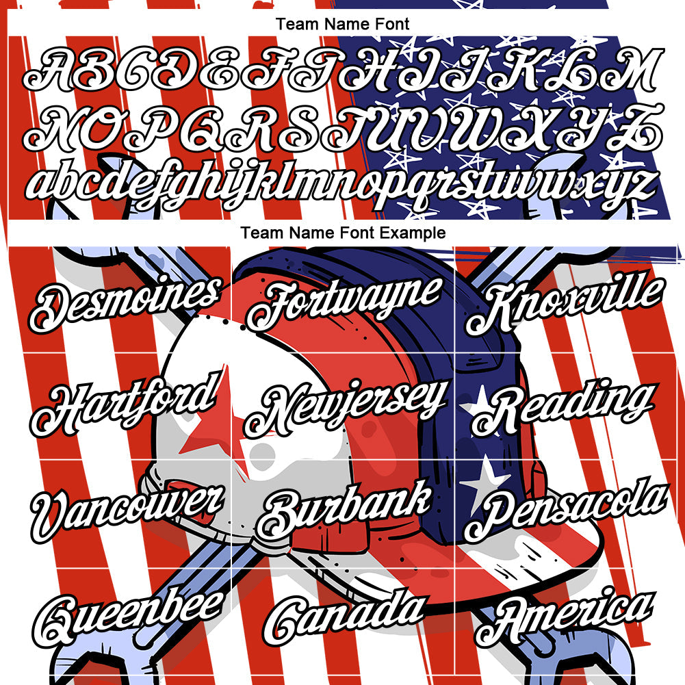 Custom Red Blue-Black 3D Pattern Design American Flag Tool Wrench Labor Day Performance T-Shirt view 3