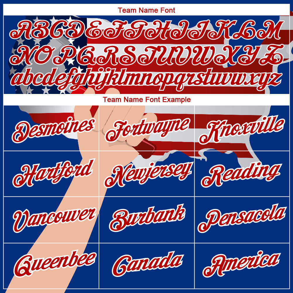 Custom Royal Red-White 3D Pattern Design American Flag Tool Hammer Labor Day Performance T-Shirt view 3