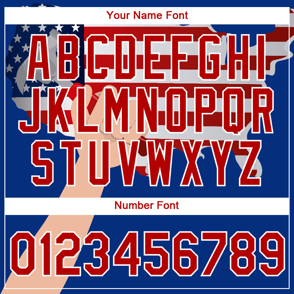 Custom Royal Red-White 3D Pattern Design American Flag Tool Hammer Labor Day Performance T-Shirt view 4