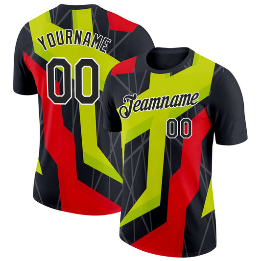 Custom Black White 3D Esports Performance T-Shirt - Main View