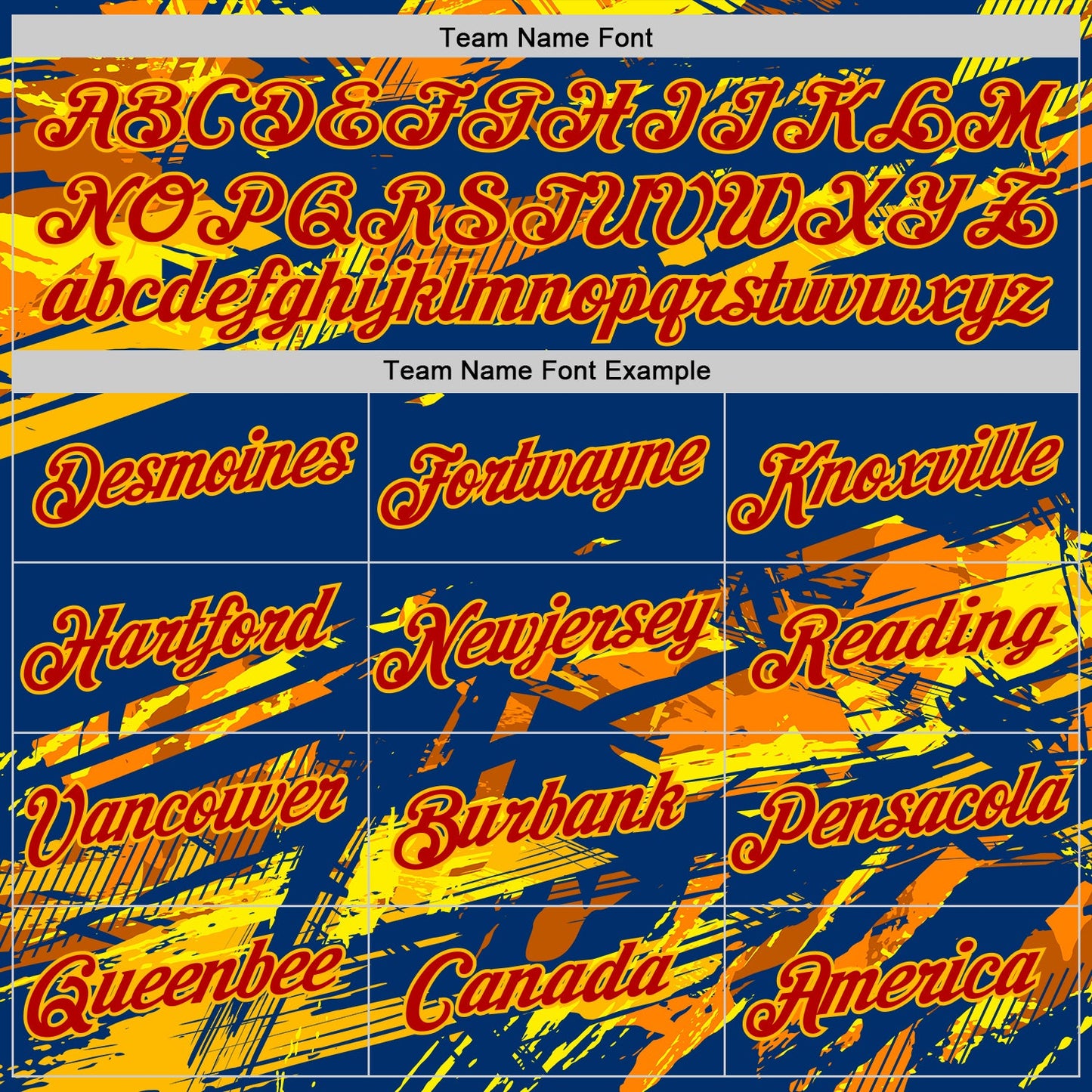 Custom US Navy Blue Red Gold-Orange 3D Esports Performance T-Shirt view 3
