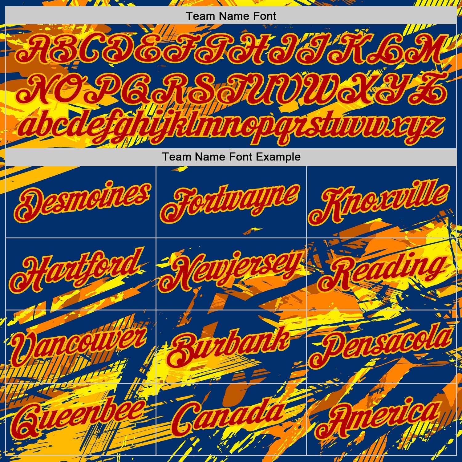Custom US Navy Blue Red Gold-Orange 3D Esports Performance T-Shirt view 3