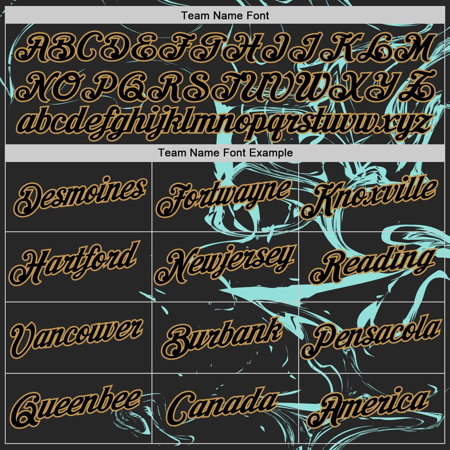 Custom Black Ice Blue-Old Gold 3D Esports Performance T-Shirt view 3