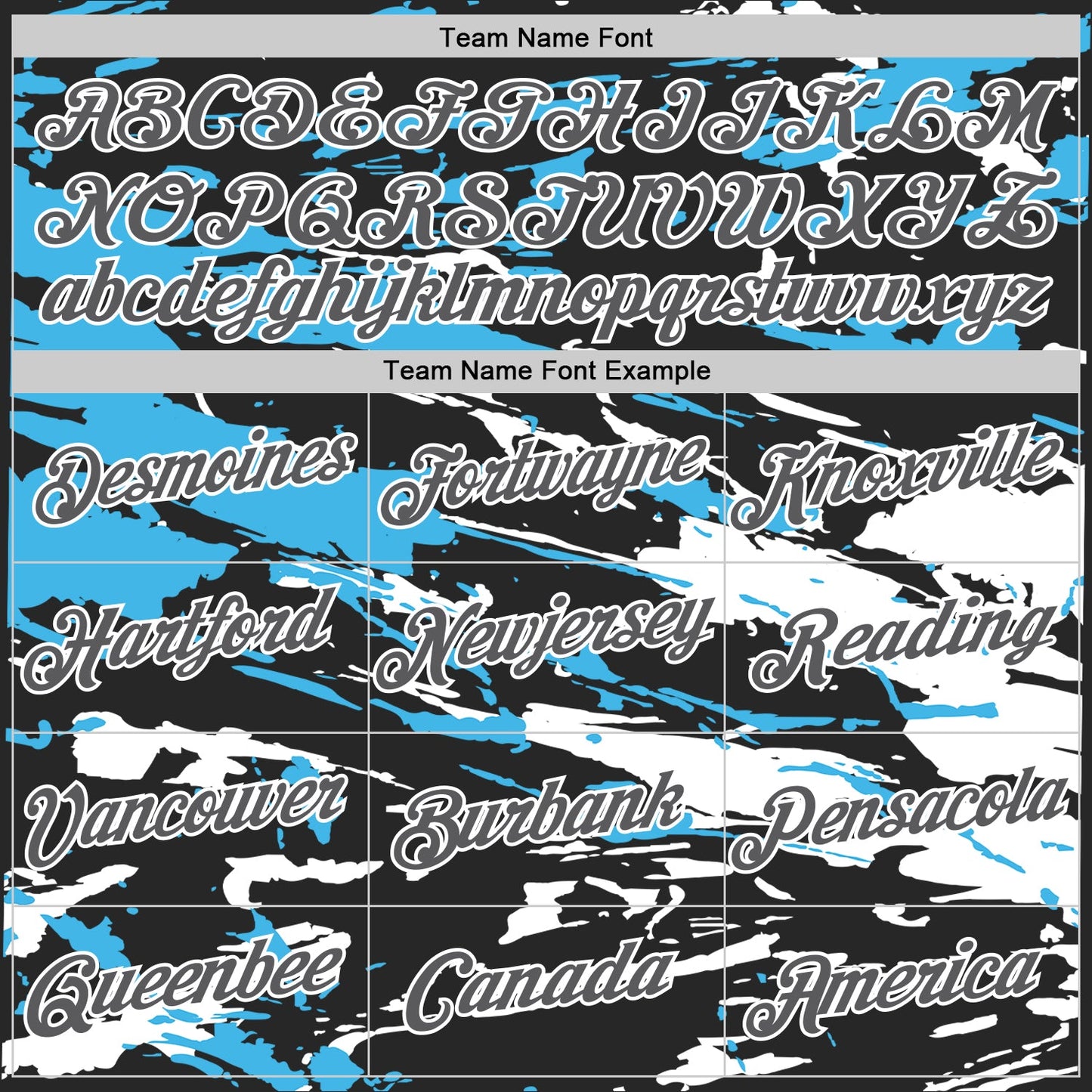 Custom Black Steel Gray-Sky Blue 3D Esports Performance T-Shirt view 3