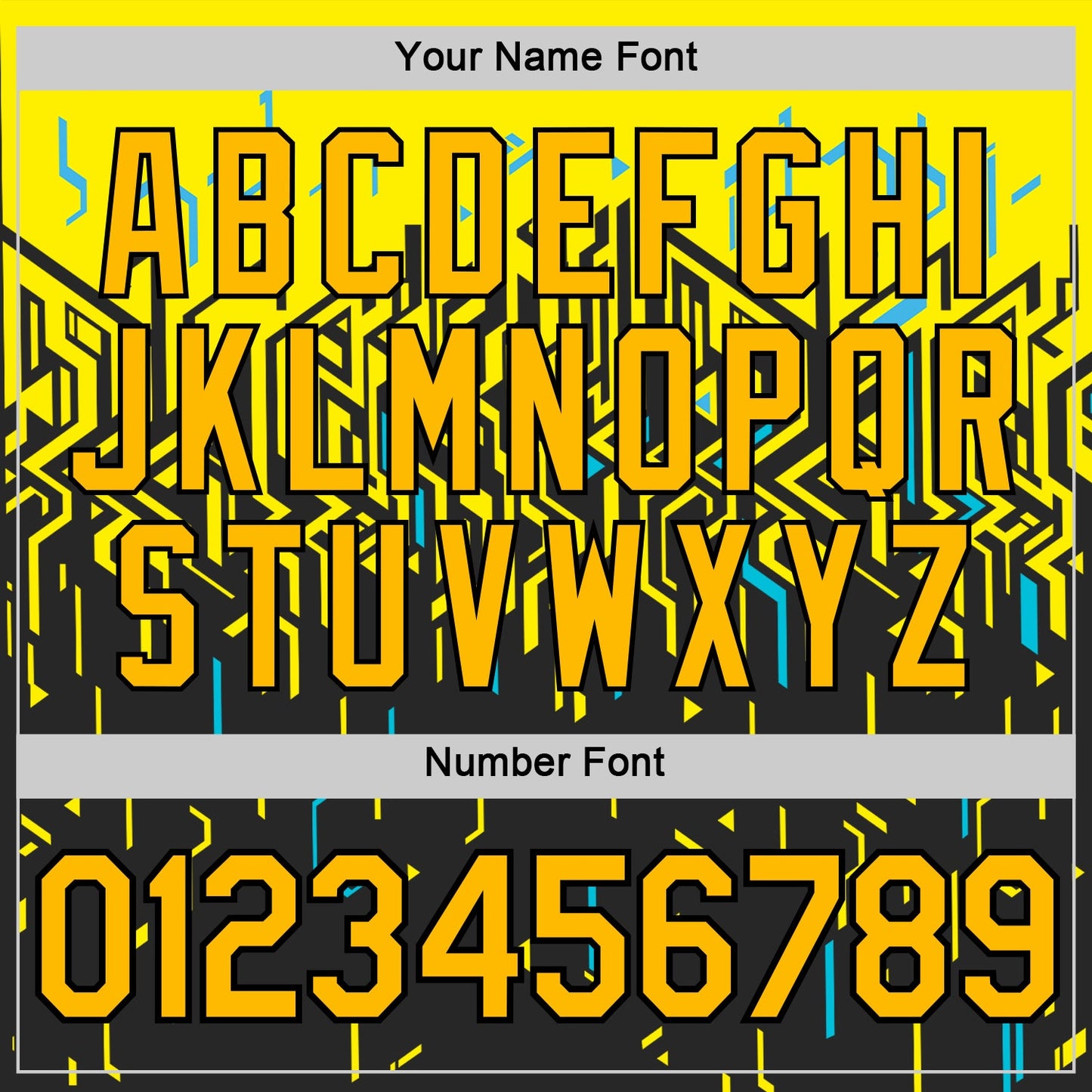Custom Black Gold Light Yellow-Sky Blue 3D Esports Performance T-Shirt view 4