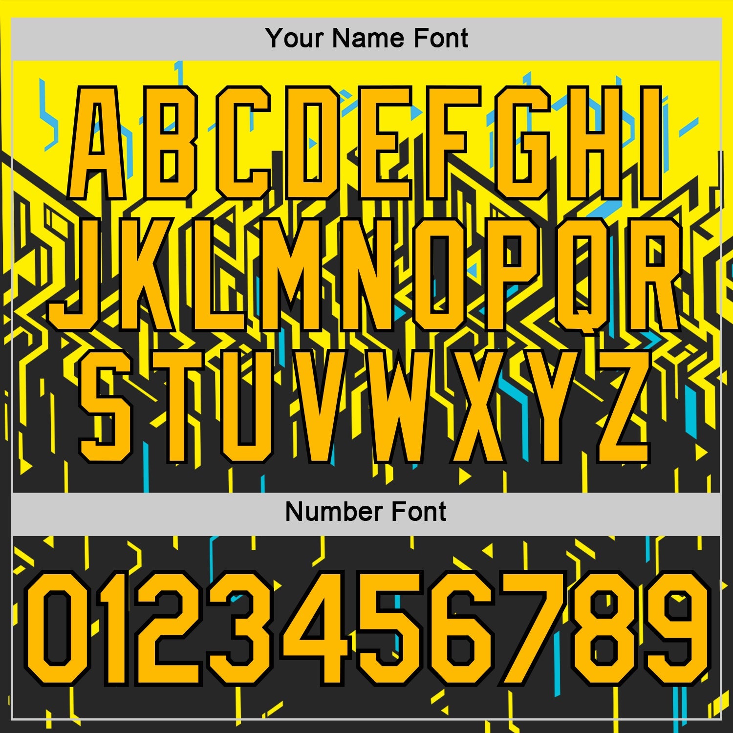 Custom Black Gold Light Yellow-Sky Blue 3D Esports Performance T-Shirt view 4