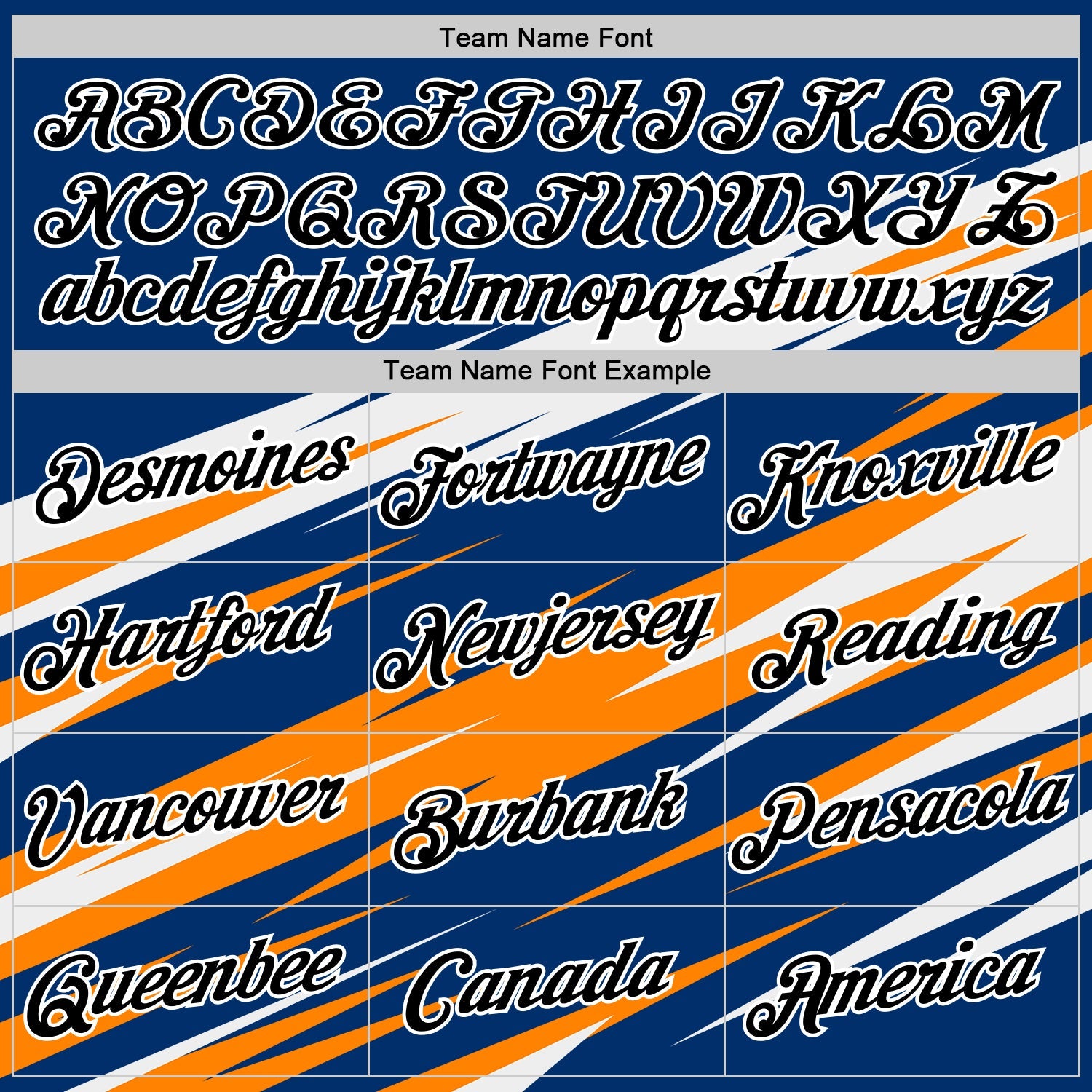 Custom US Navy Blue Black-Bay Orange 3D Esports Performance T-Shirt view 3