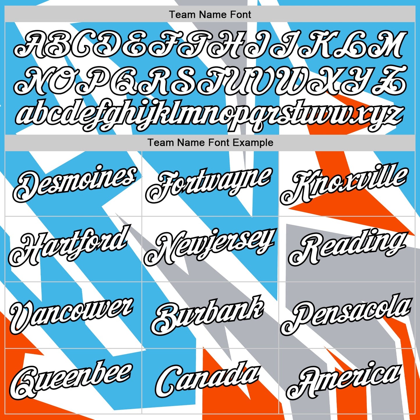 Custom White Sky Blue Orange-Gray 3D Esports Performance T-Shirt view 3