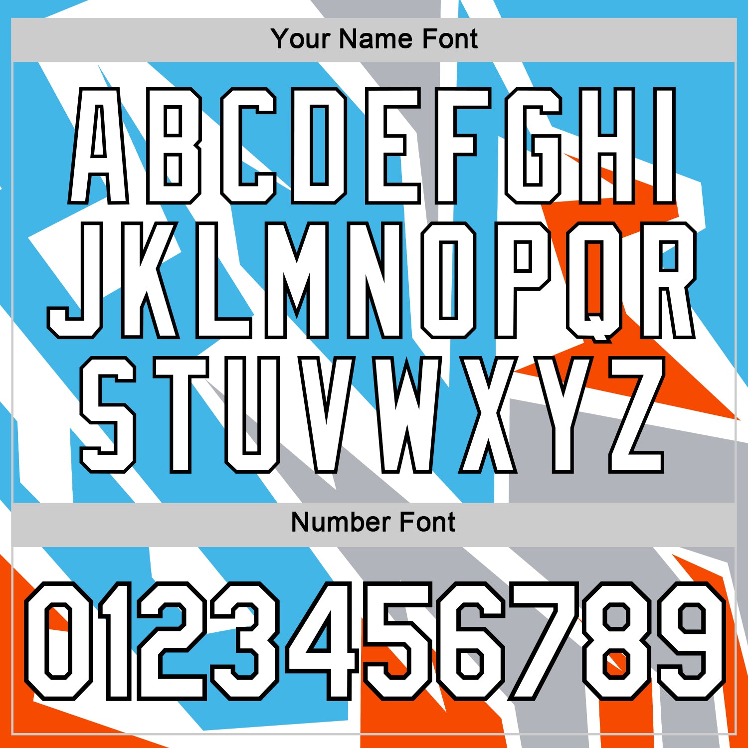 Custom White Sky Blue Orange-Gray 3D Esports Performance T-Shirt view 4