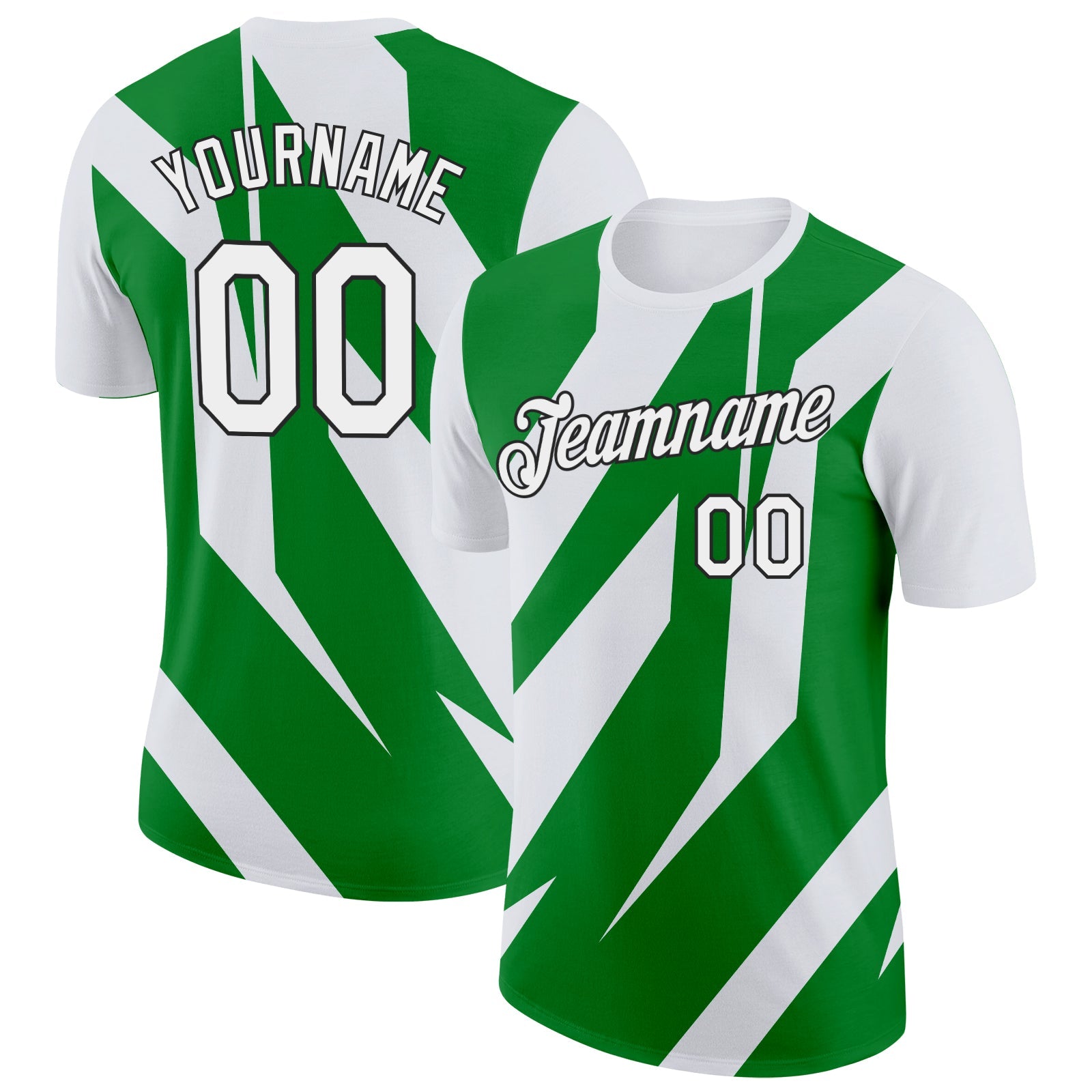 Custom White Grass Green-Black 3D Esports Performance T-Shirt - Main View
