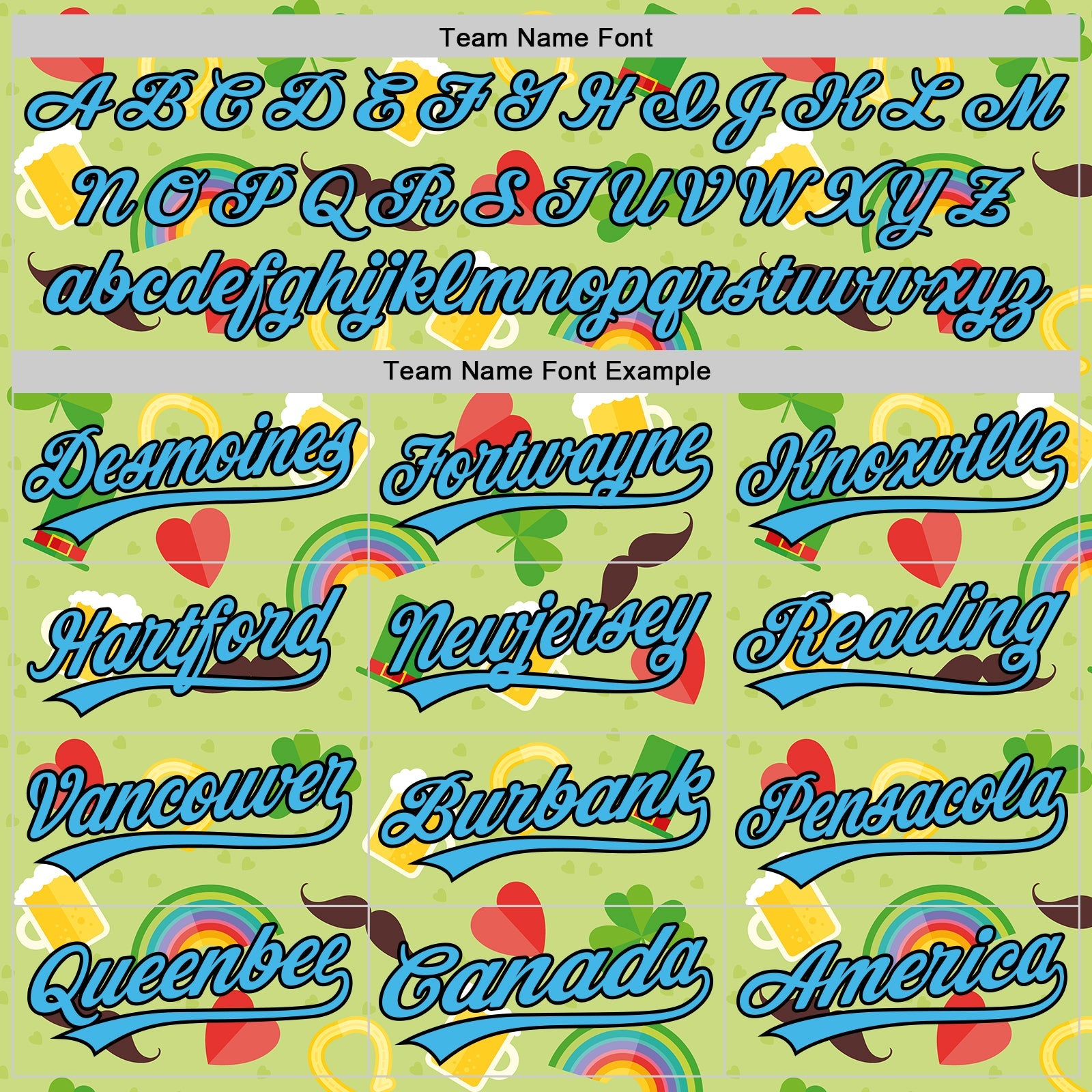 Custom Green Sky Blue-Black 3D St. Patrick's Day Shamrock Beer Authentic Baseball Jersey view 4