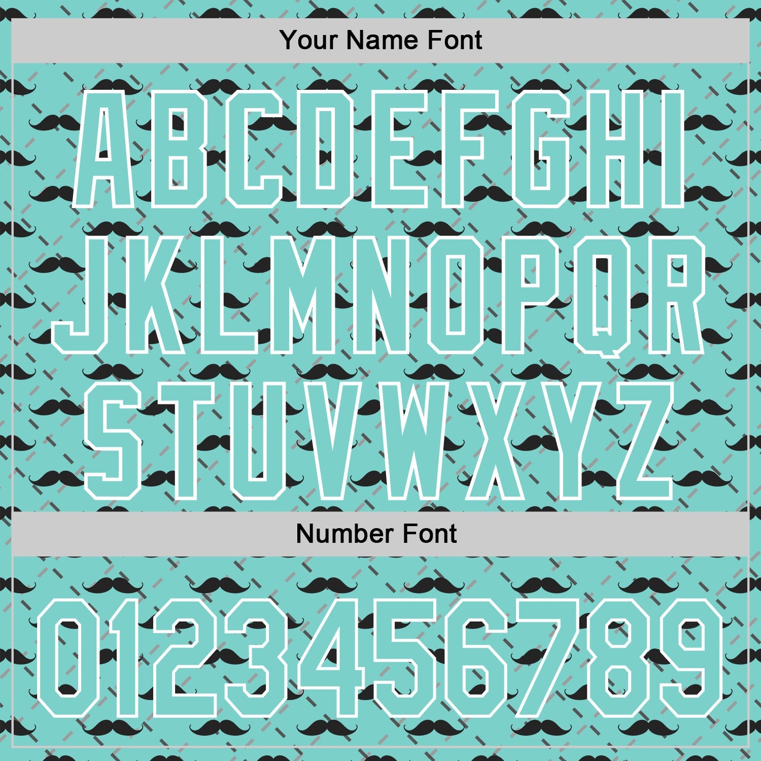 Custom Ice Blue White 3D Pattern Design Father's Day Mustache Authentic Baseball Jersey view 5