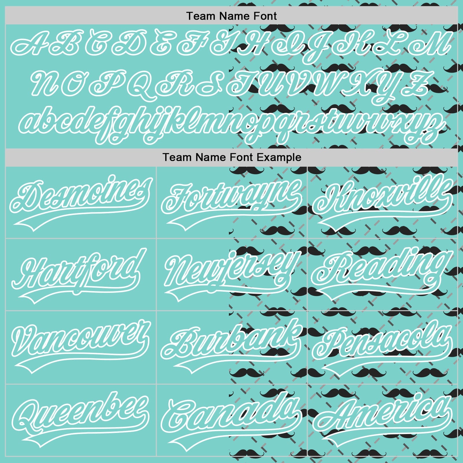 Custom Ice Blue White 3D Pattern Design Father's Day Mustache Authentic Baseball Jersey view 4
