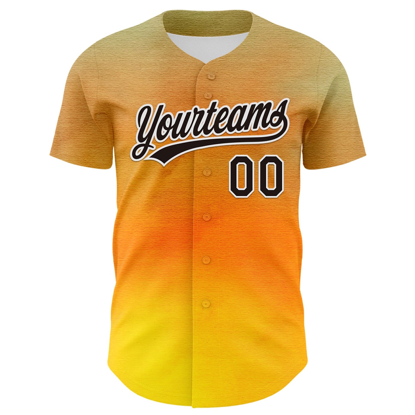Custom Old Gold Black-White 3D Pattern Design Father's Day Family Love Authentic Baseball Jersey view 2