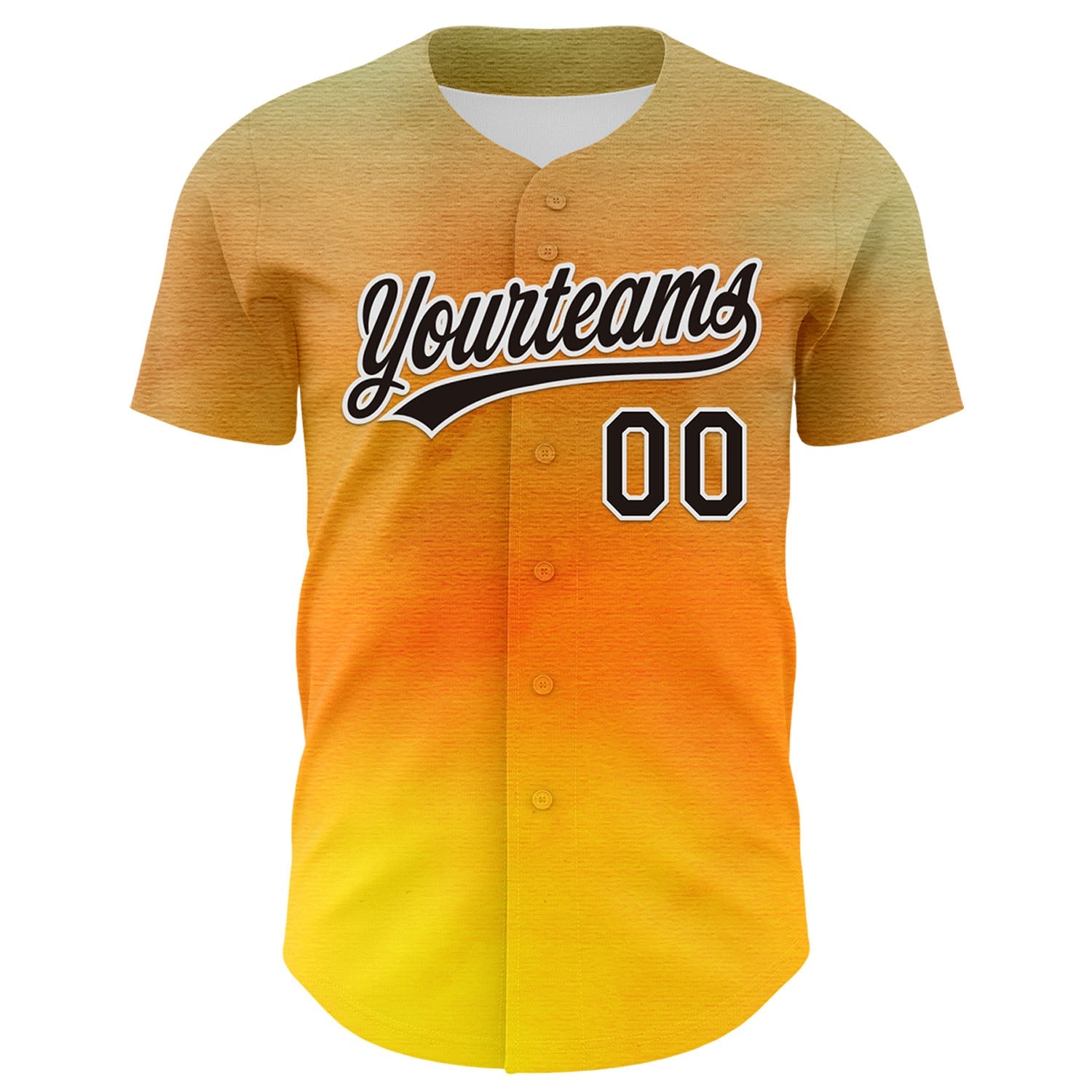 Custom Old Gold Black-White 3D Pattern Design Father's Day Family Love Authentic Baseball Jersey view 2