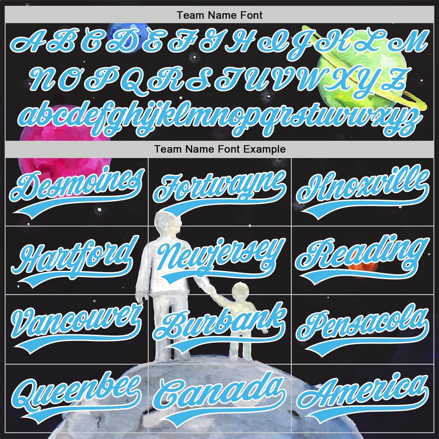 Custom Black Sky Blue-White 3D Pattern Design Father's Day Family Love Authentic Baseball Jersey view 4