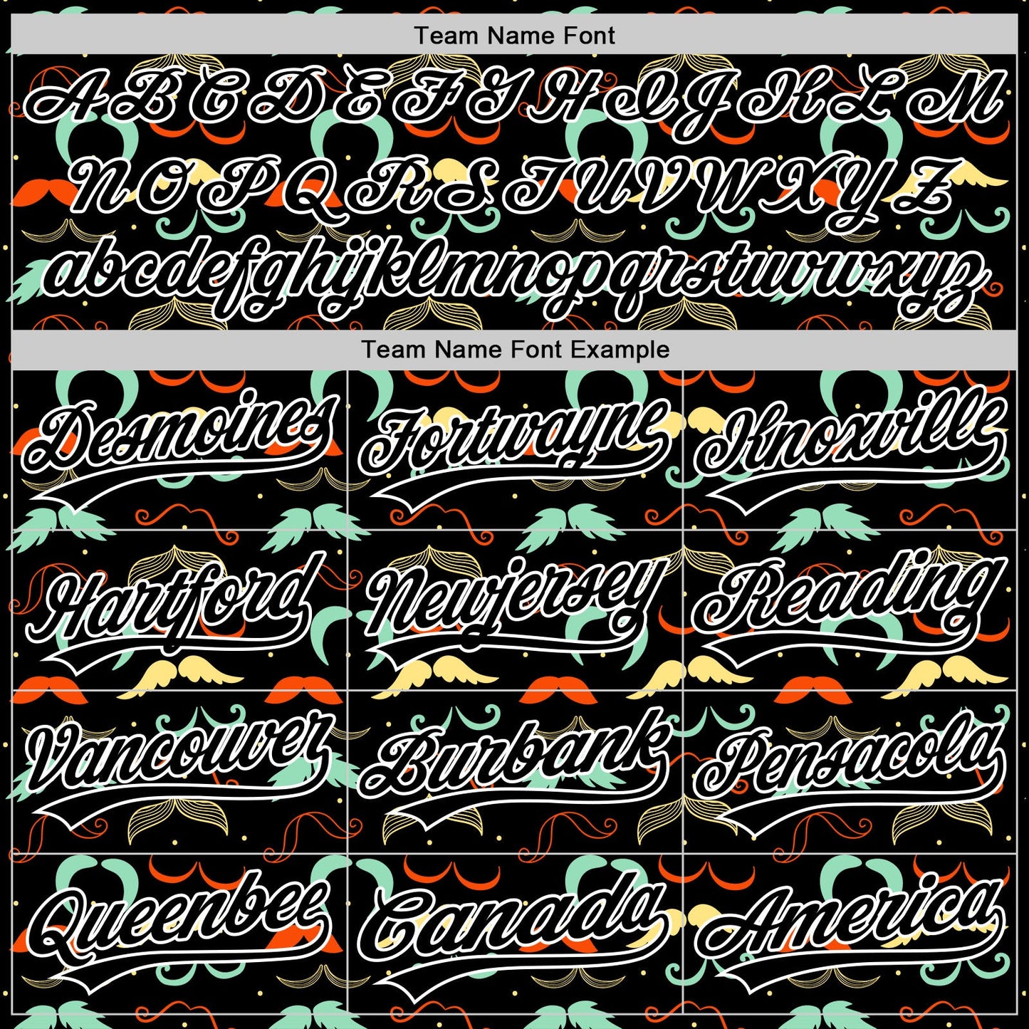 Custom Black White 3D Pattern Design Father's Day Mustache Authentic Baseball Jersey view 4