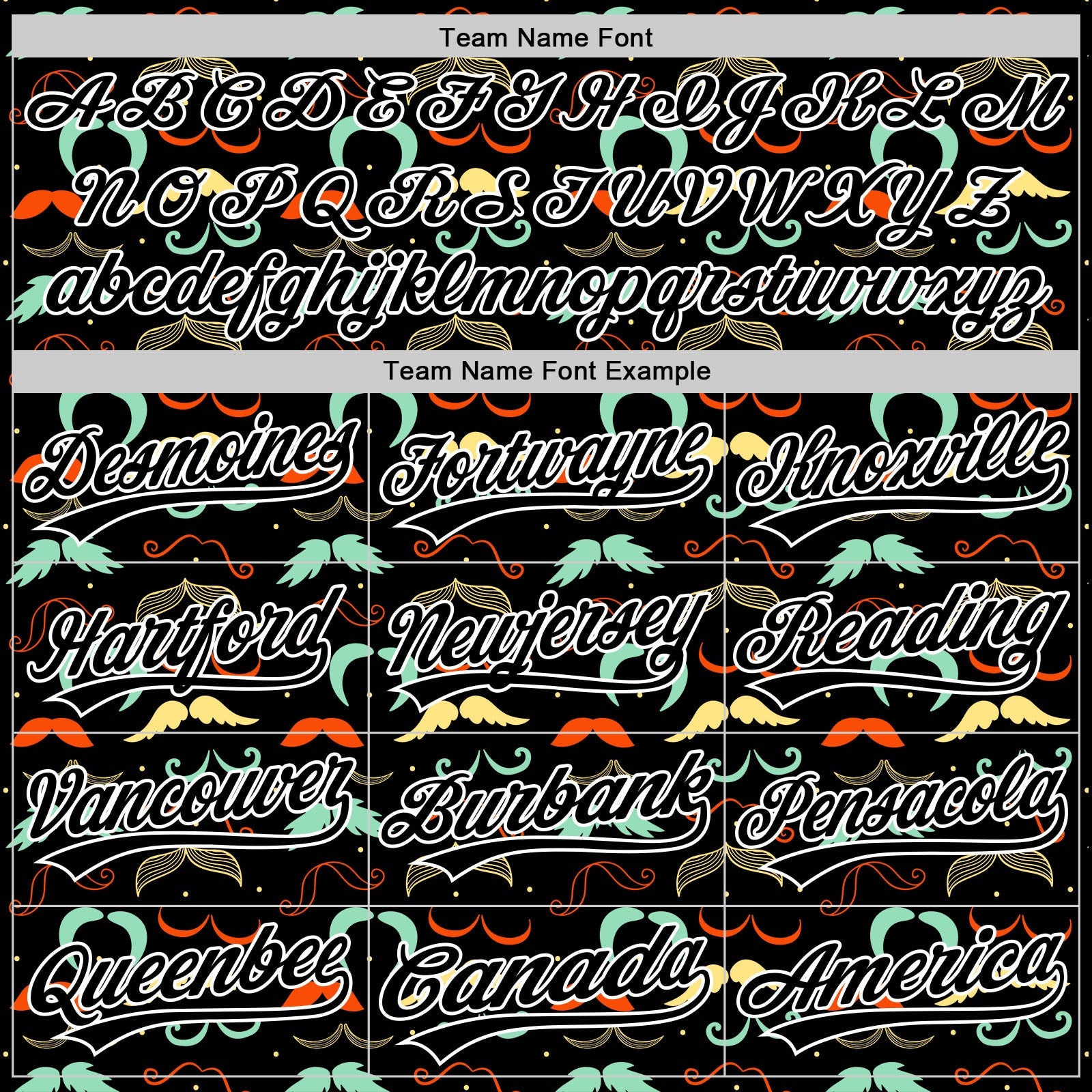 Custom Black White 3D Pattern Design Father's Day Mustache Authentic Baseball Jersey view 4