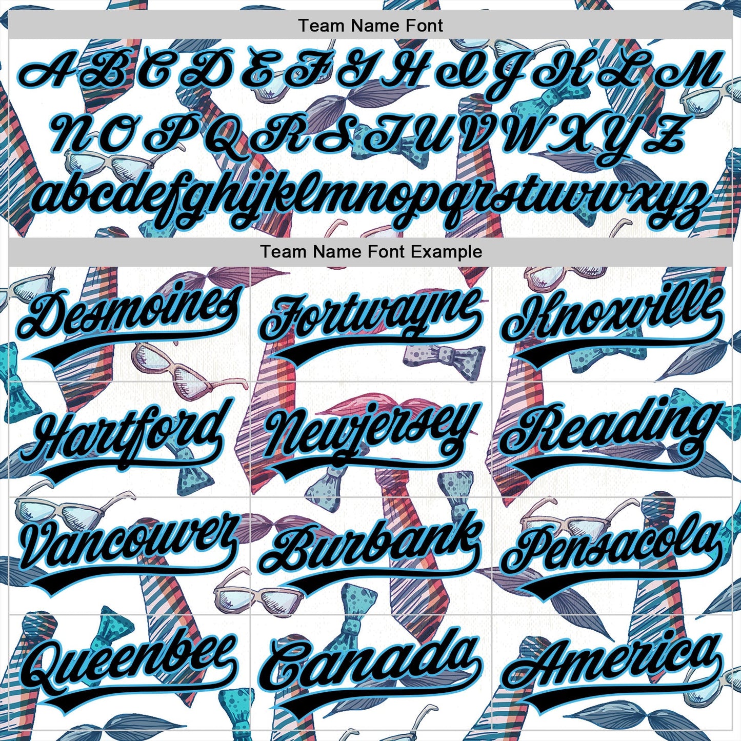 Custom White Black-Sky Blue 3D Pattern Design Father's Day Mustache And Tie Authentic Baseball Jersey view 4