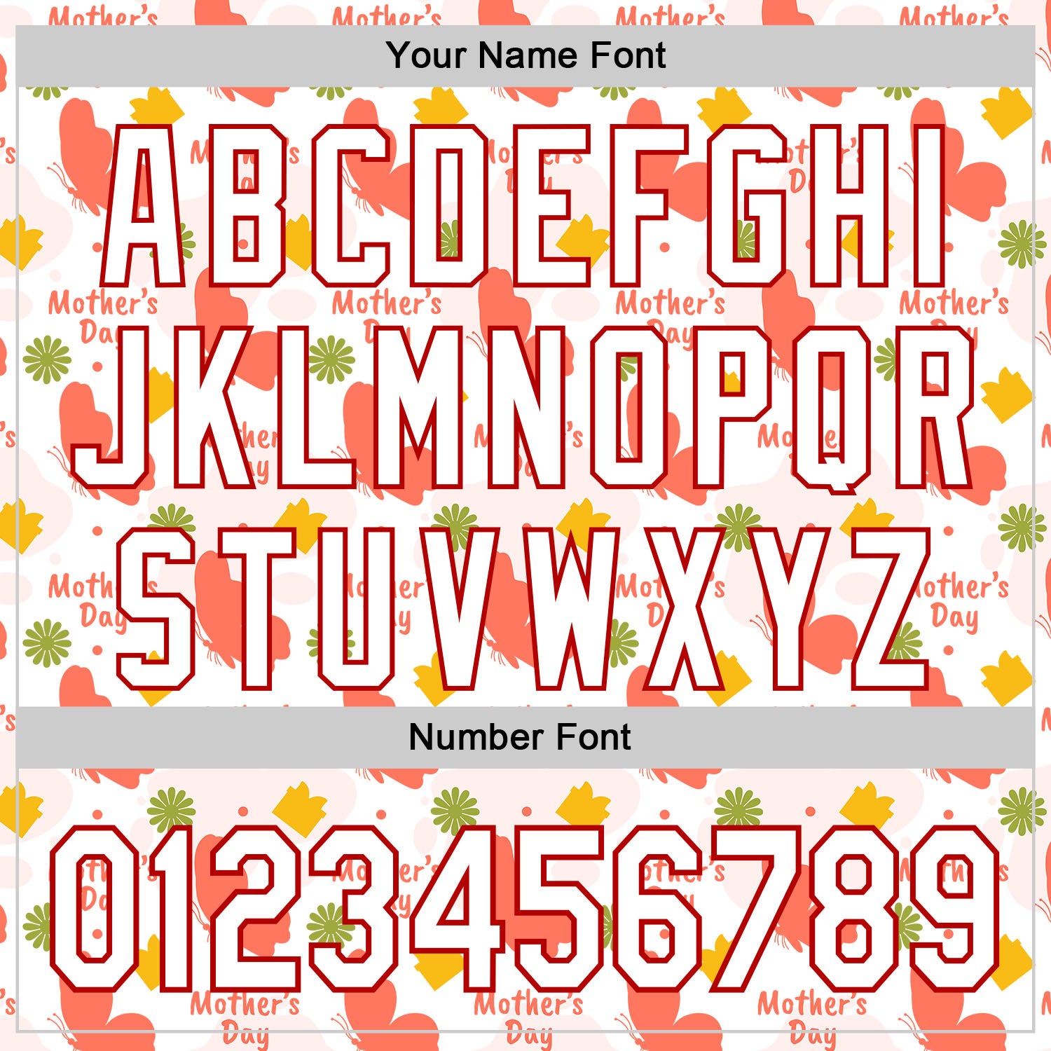 Custom White Red 3D Pattern Design Mother's Day Love Authentic Baseball Jersey view 5