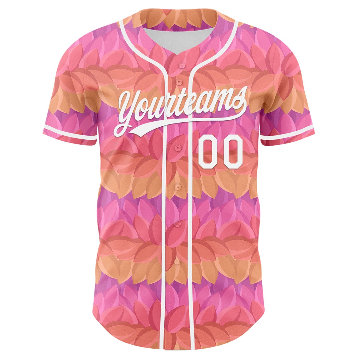 Custom Pink White-Purple 3D Pattern Design Mother's Day Flower Authentic Baseball Jersey view 2