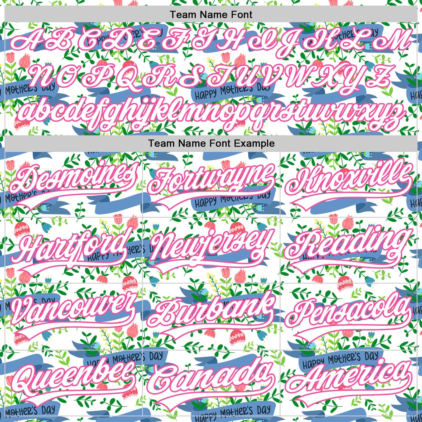 Custom White Pink 3D Pattern Design Mother's Day Flower Authentic Baseball Jersey view 4