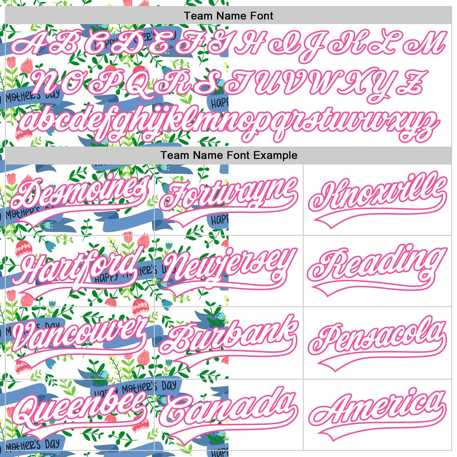 Custom White Pink 3D Pattern Design Mother's Day Flower Authentic Baseball Jersey view 4