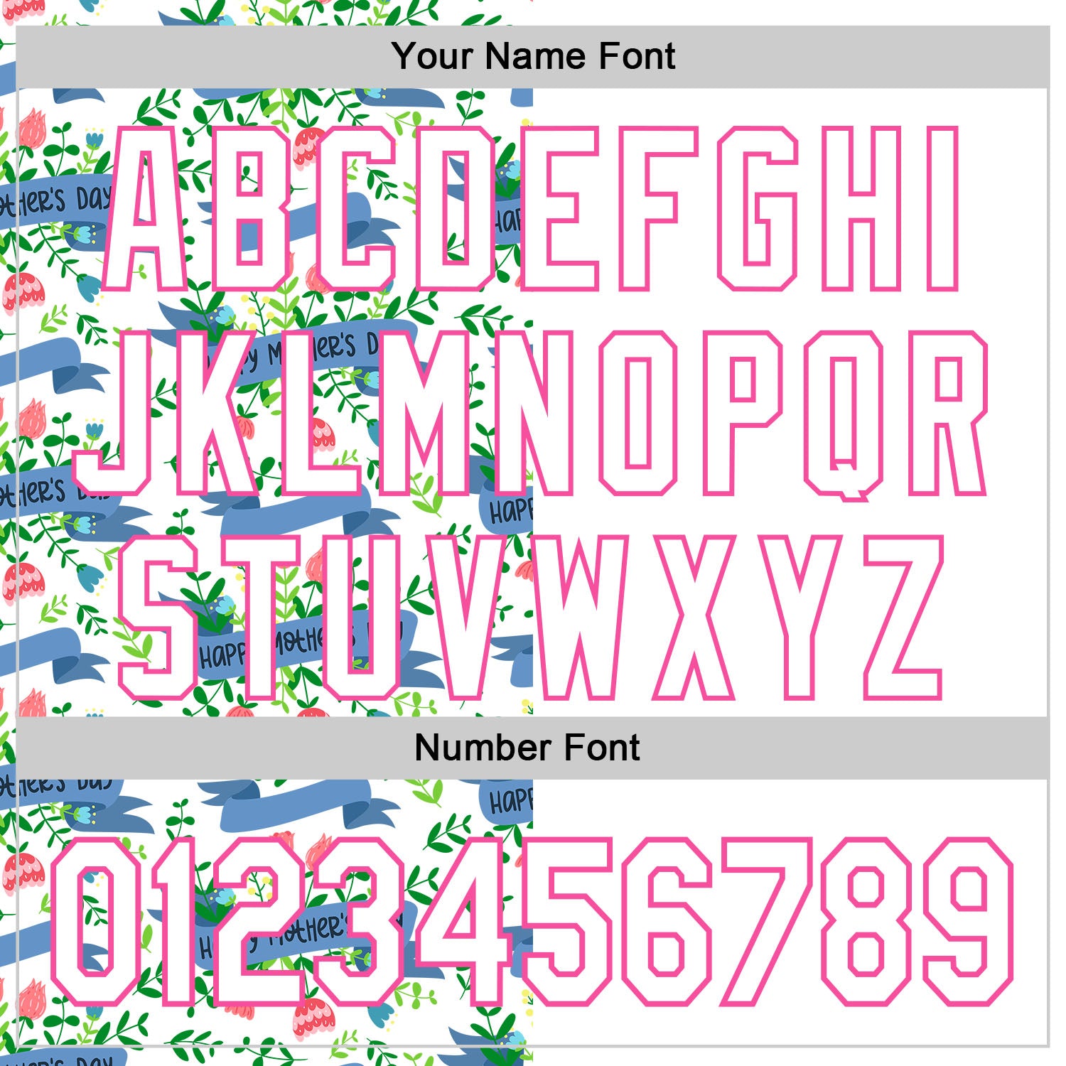 Custom White Pink 3D Pattern Design Mother's Day Flower Authentic Baseball Jersey view 5