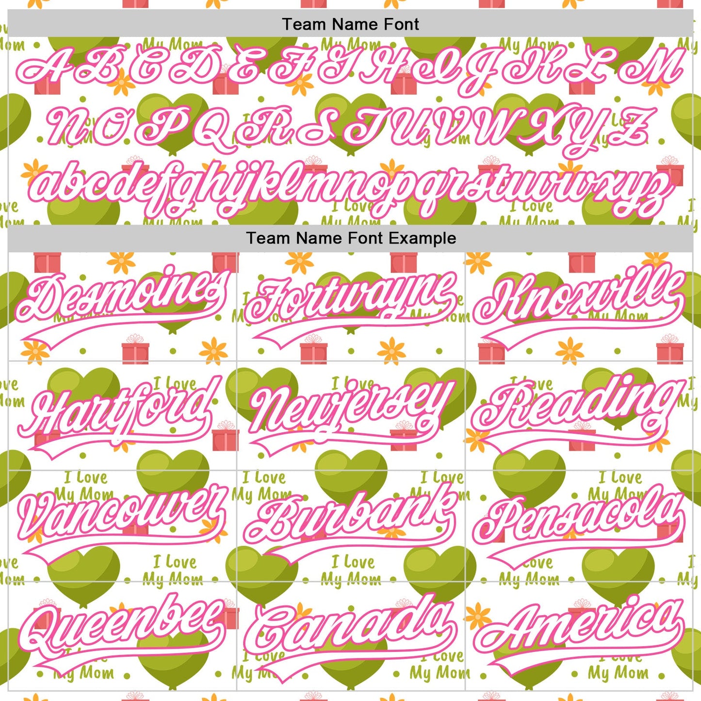 Custom White Pink 3D Pattern Design Mother's Day Love Authentic Baseball Jersey view 4