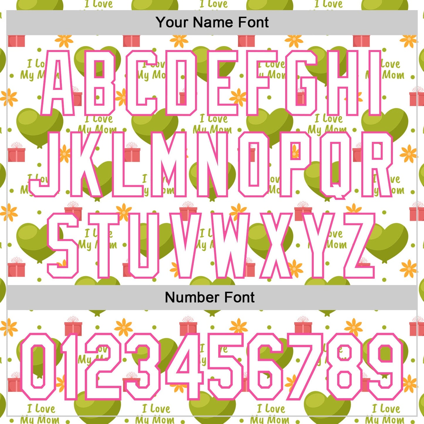 Custom White Pink 3D Pattern Design Mother's Day Love Authentic Baseball Jersey view 5