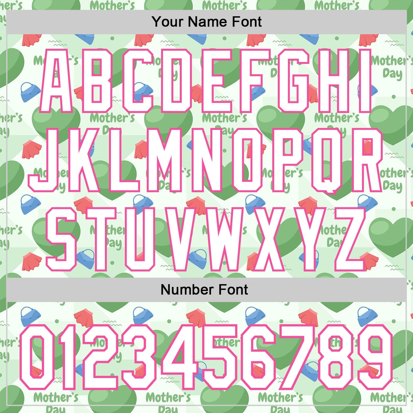 Custom Green White-Pink 3D Pattern Design Mother's Day Love Authentic Baseball Jersey view 5