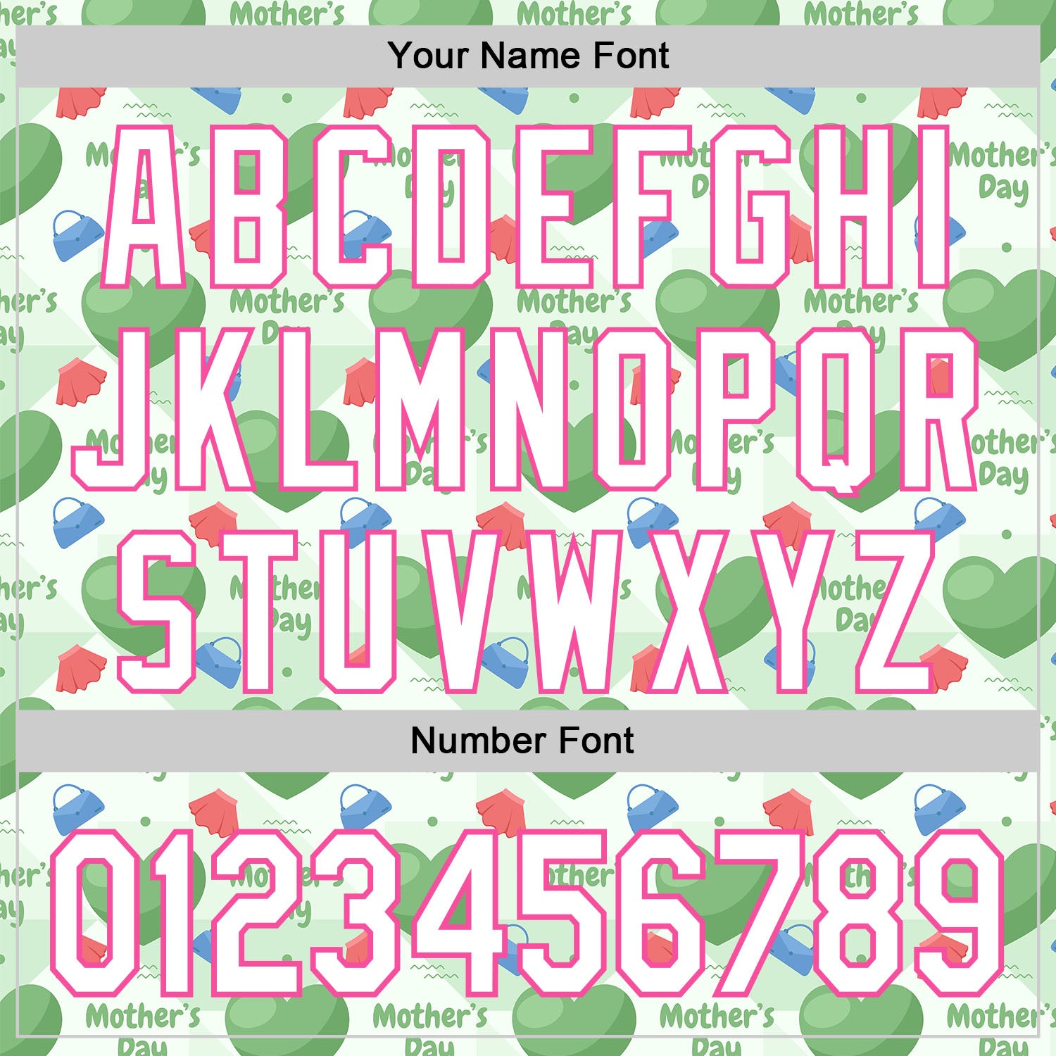 Custom Green White-Pink 3D Pattern Design Mother's Day Love Authentic Baseball Jersey view 5