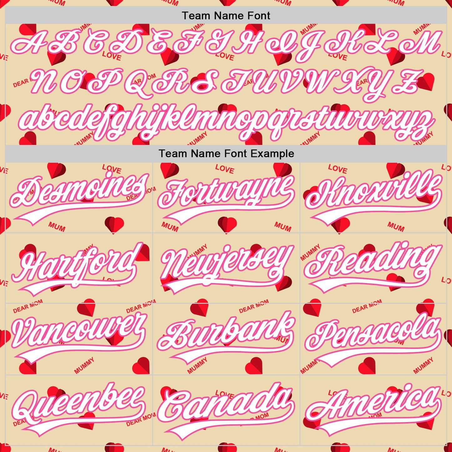 Custom Cream White-Pink 3D Pattern Design Mother's Day Love Authentic Baseball Jersey view 4