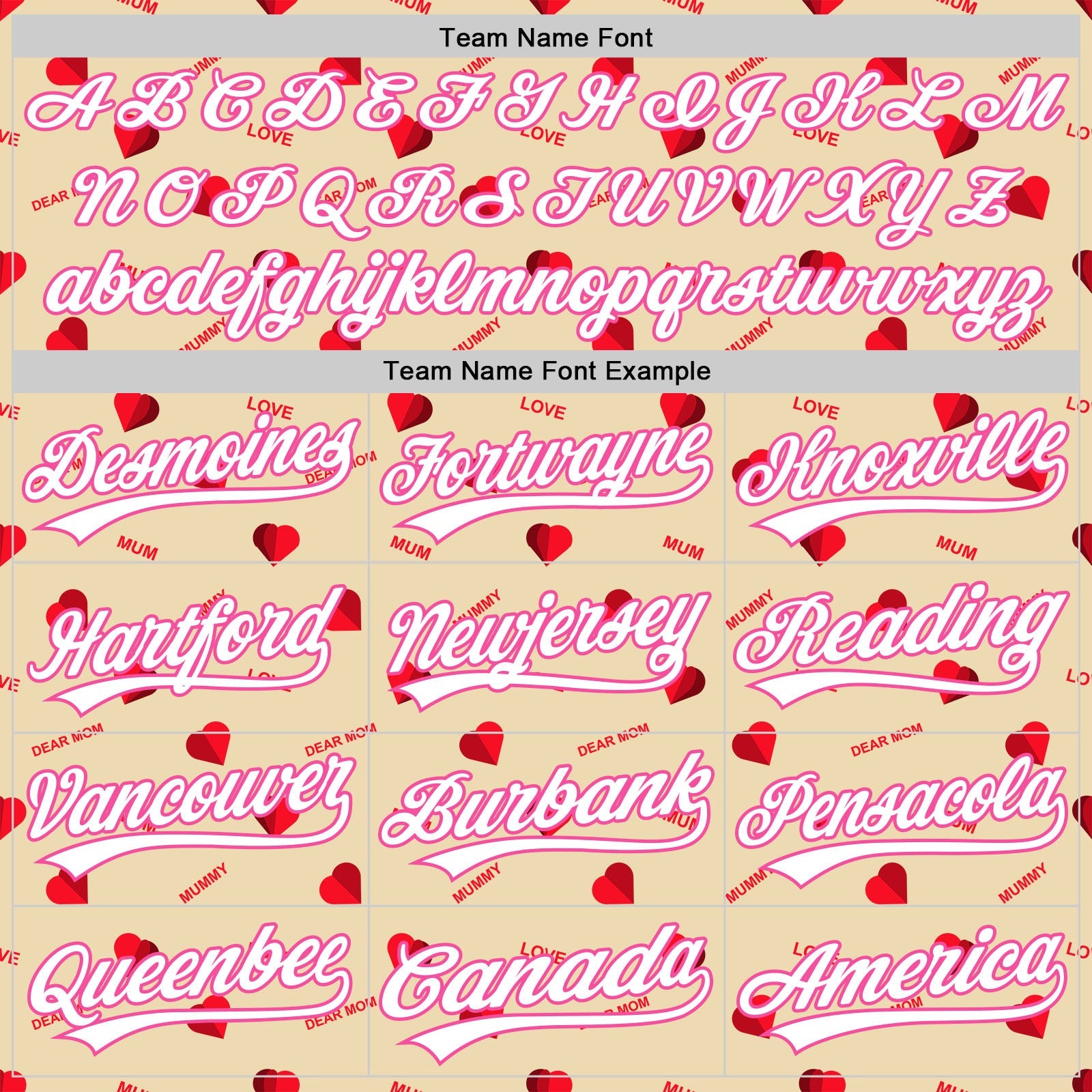 Custom Cream White-Pink 3D Pattern Design Mother's Day Love Authentic Baseball Jersey view 4